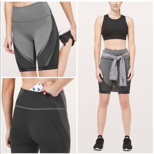 lululemon athletica Gray and Black Bike Shorts